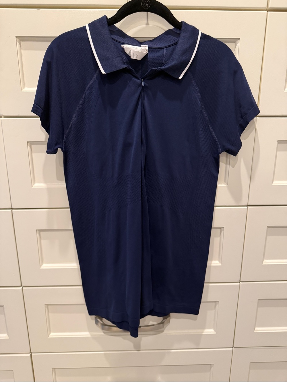 Athleta Navy Momentum Polo Tee Sporty Activewear Top Size XL #556401